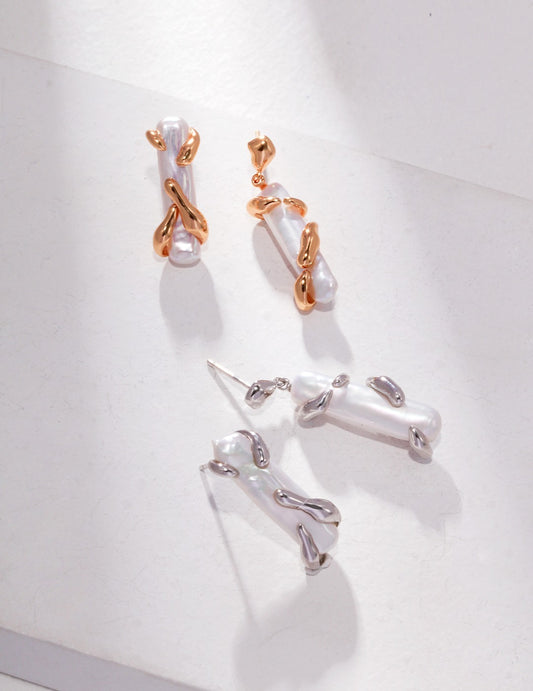 Pearl Bar Earrings