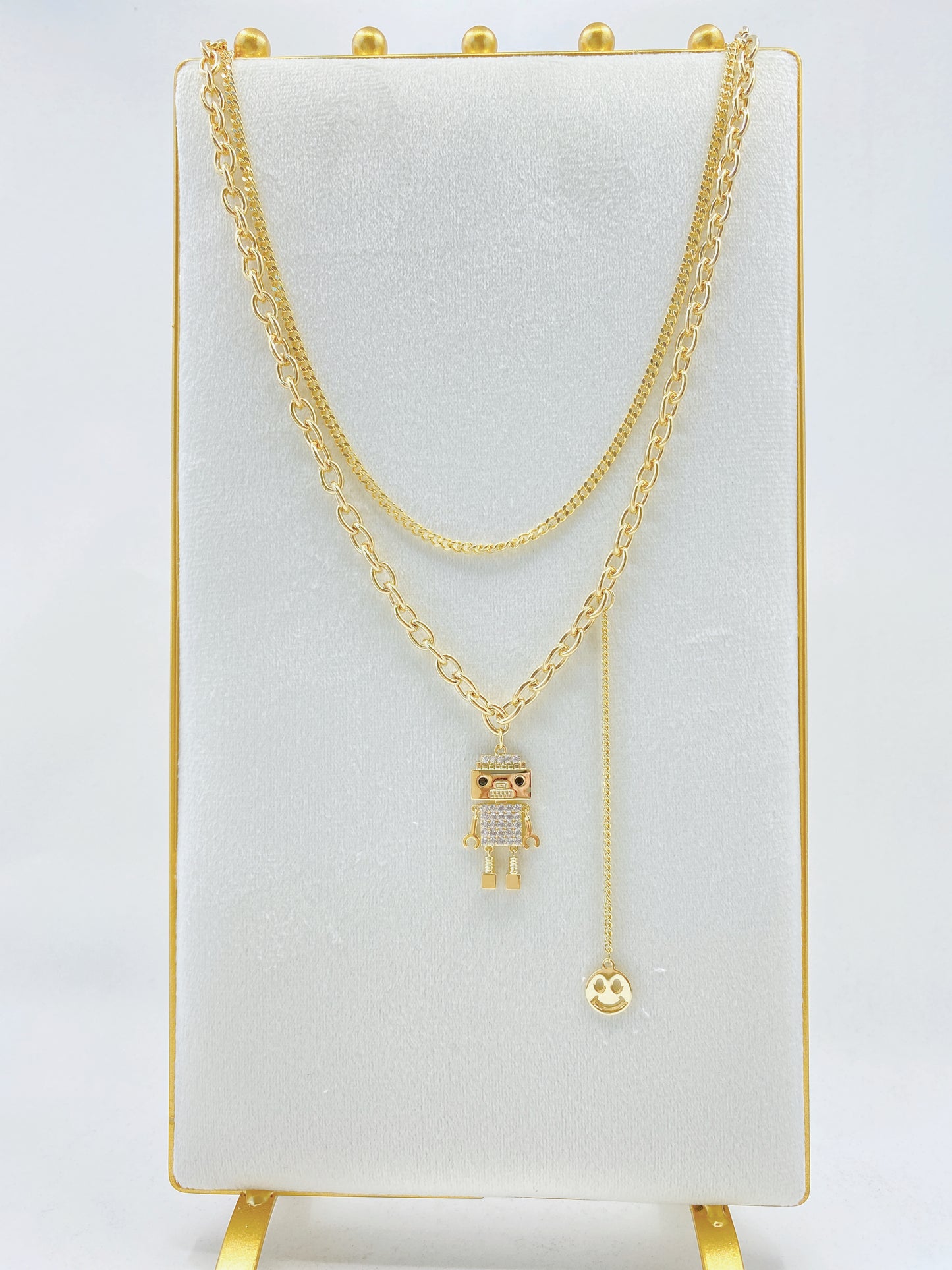 Robot Double Chain Necklace