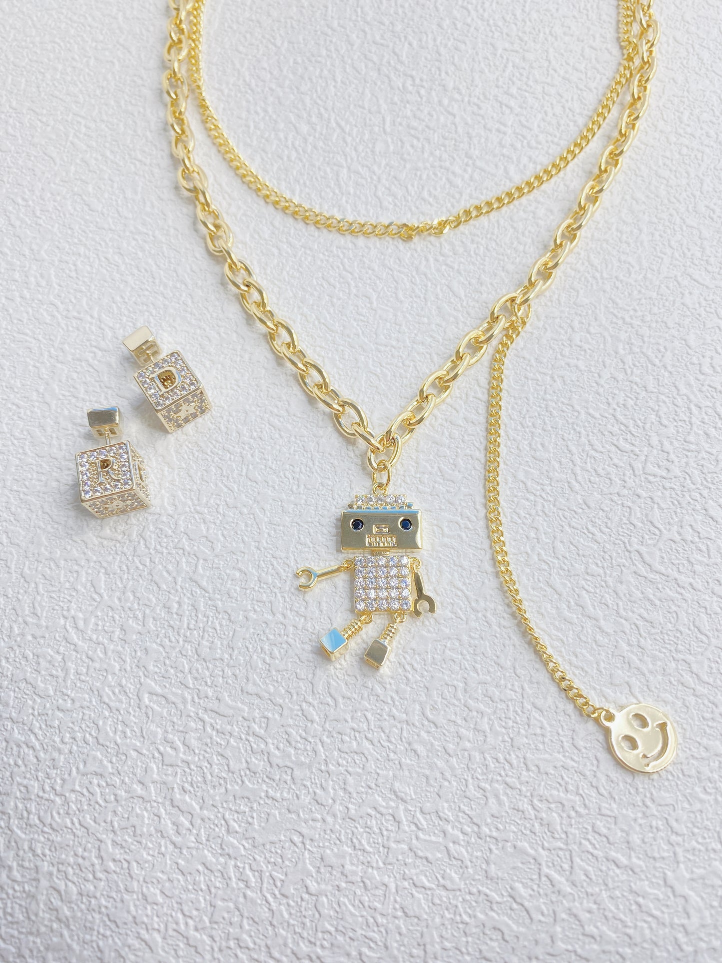 Robot Double Chain Necklace