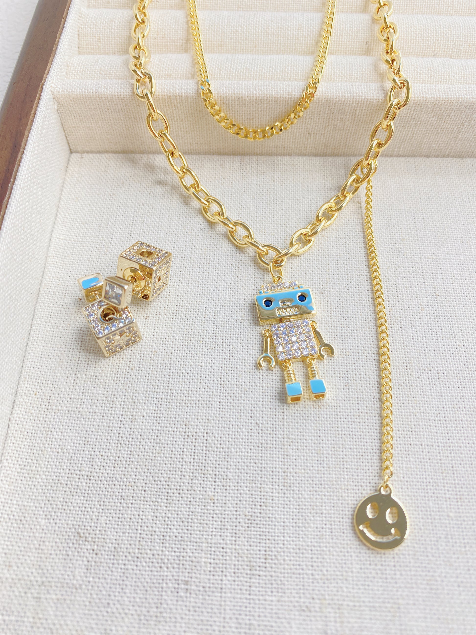 Robot Double Chain Necklace