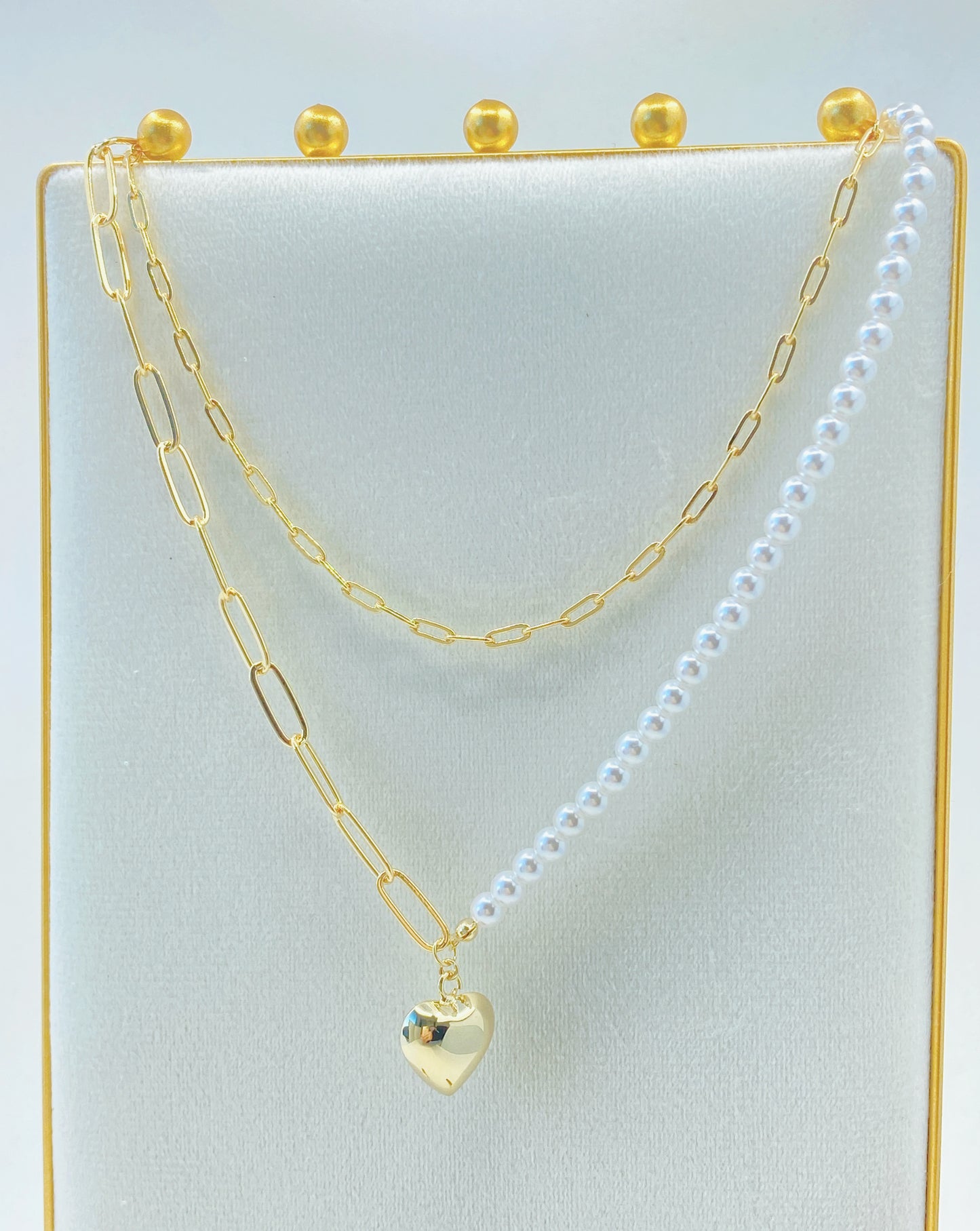 Heart Double Chain Necklace