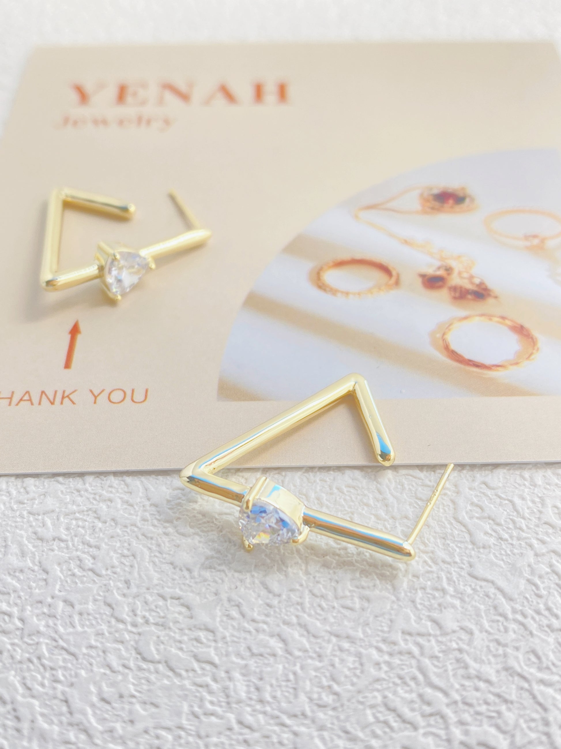 Triangle Zircon Hoop Earrings