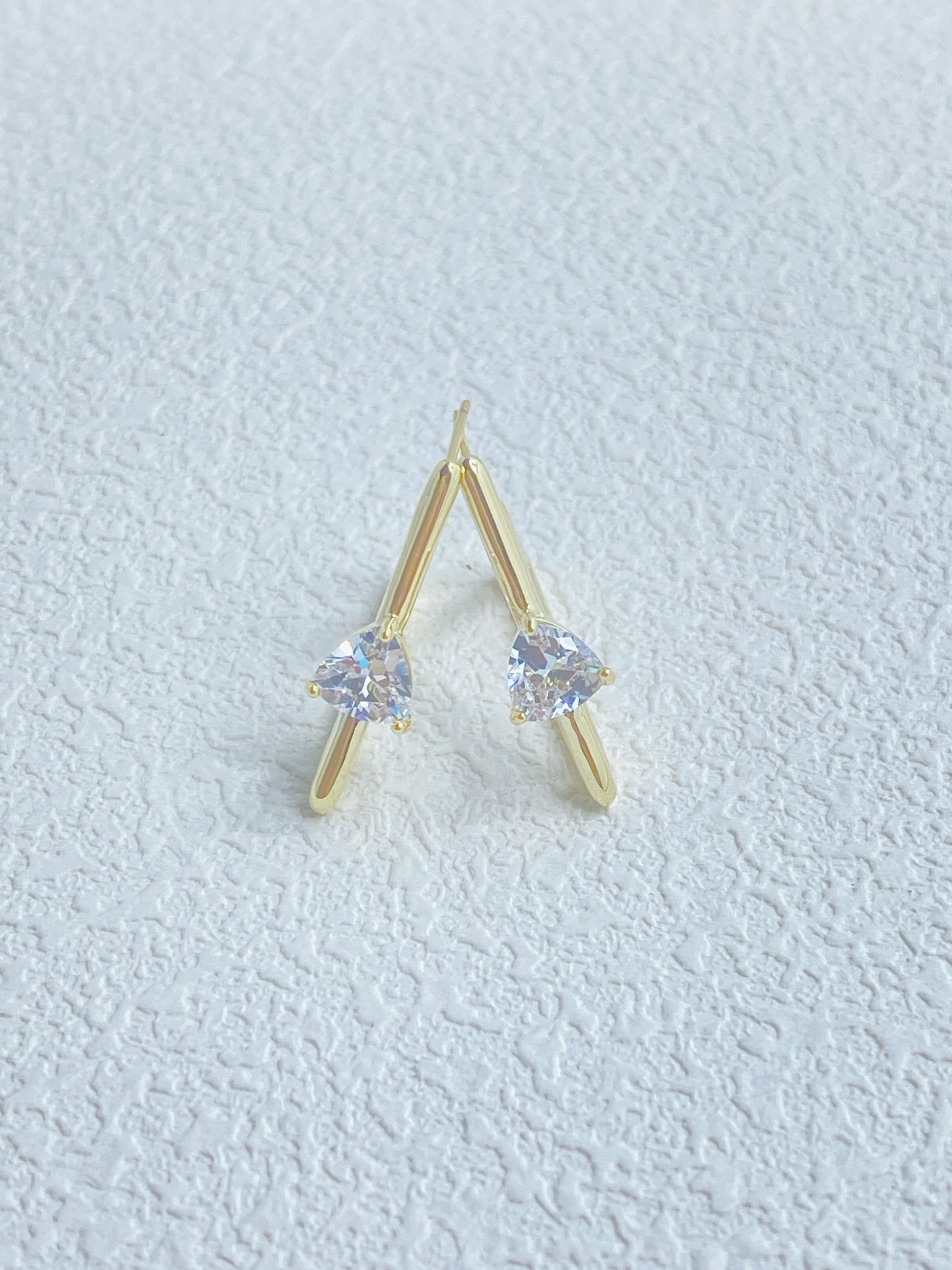 Triangle Zircon Hoop Earrings