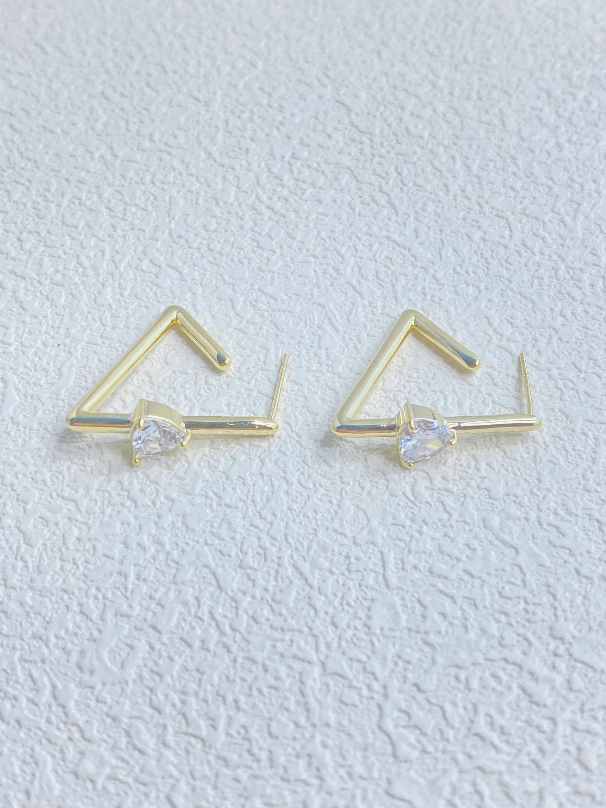 Triangle Zircon Hoop Earrings