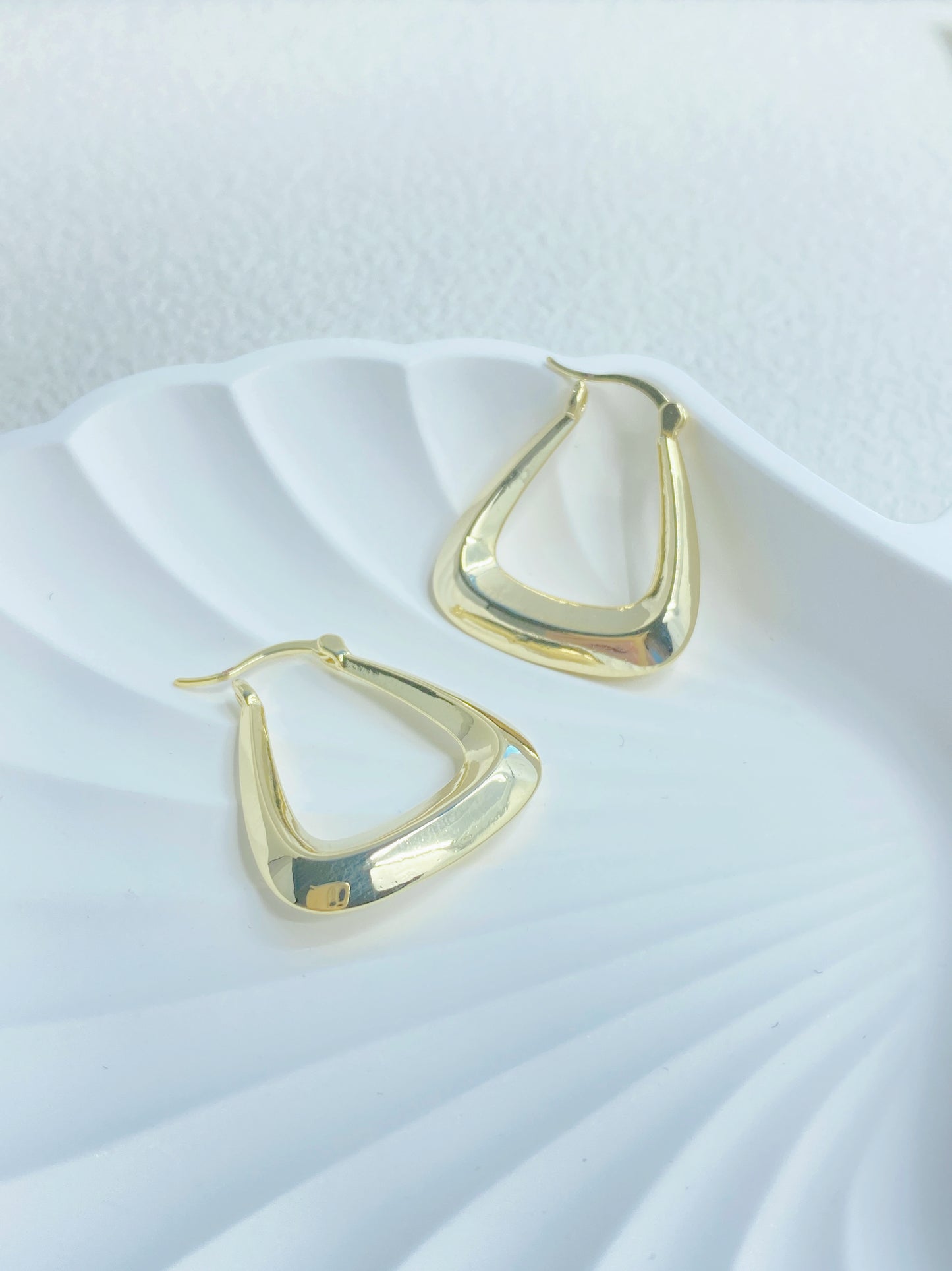 Hollow Triangle Hoop Earrings