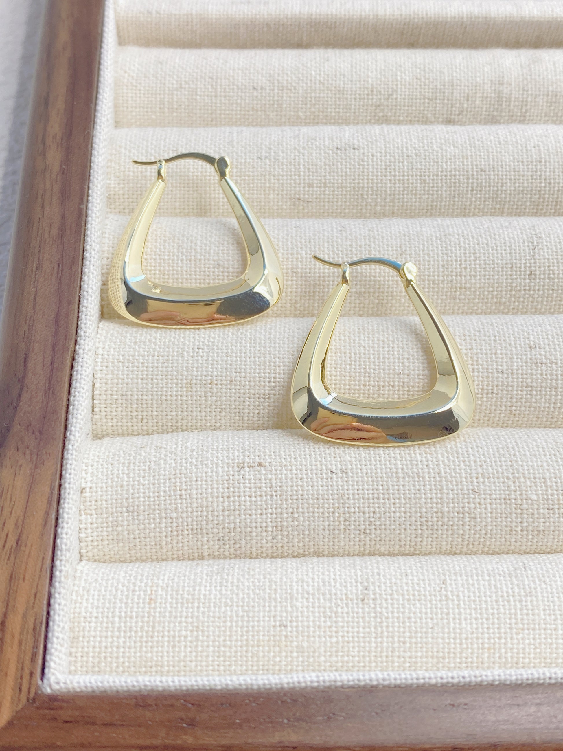 Hollow Triangle Hoop Earrings