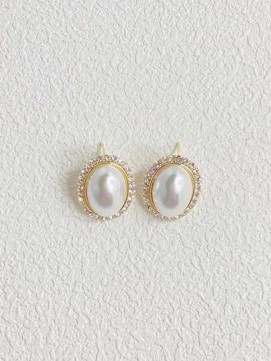  View details for Oval Pearl Stud Earrings Oval Pearl Stud Earrings