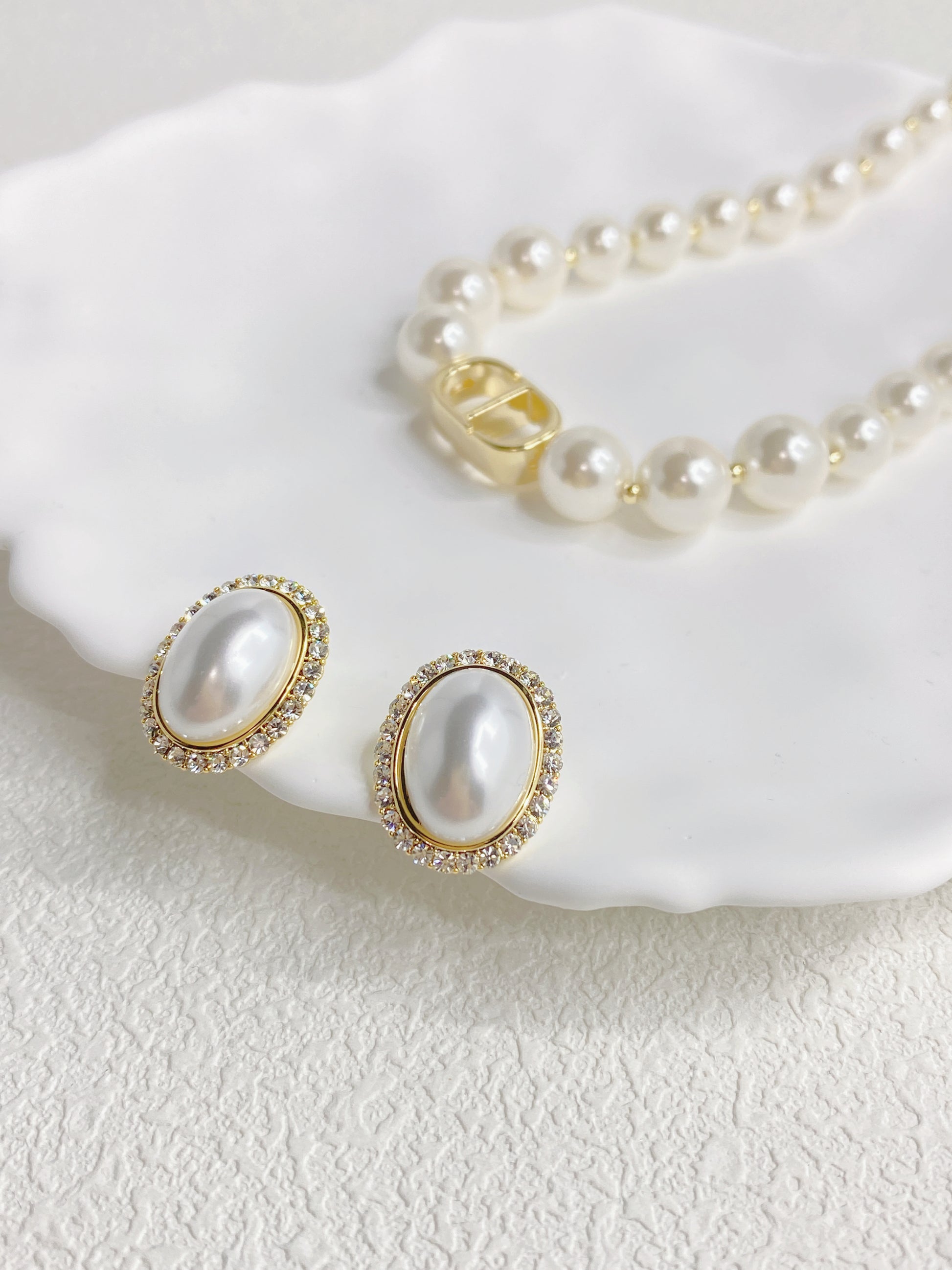  View details for Oval Pearl Stud Earrings Oval Pearl Stud Earrings