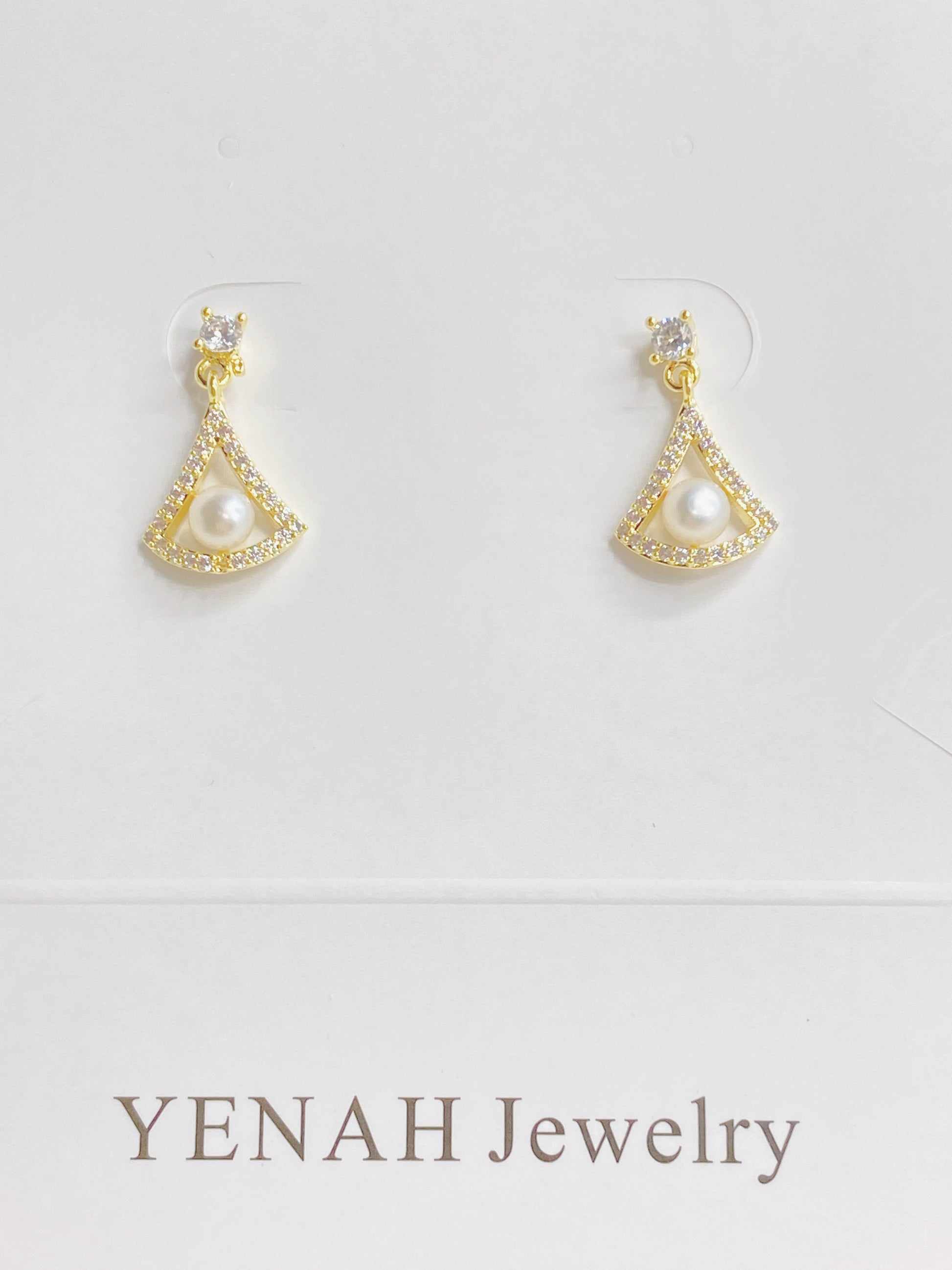 Pearl Fan Drop Earrings