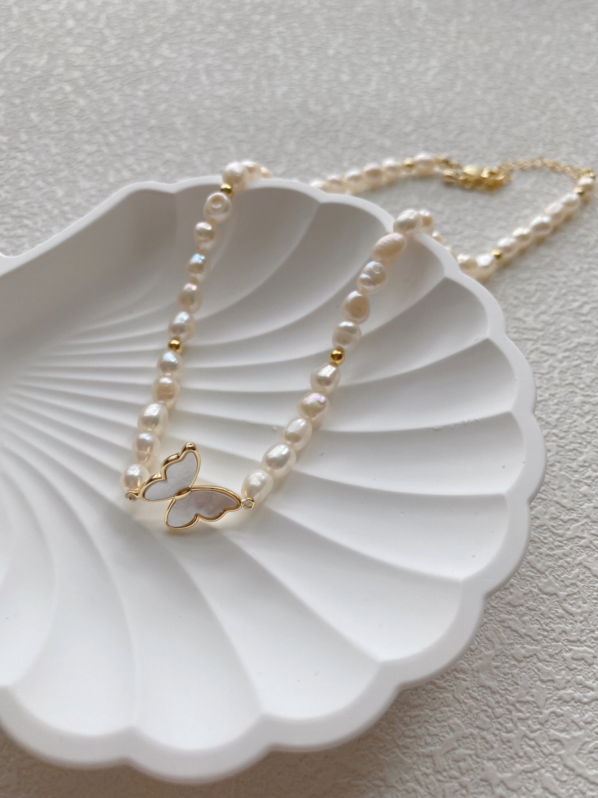 Butterfly Pearl Necklace