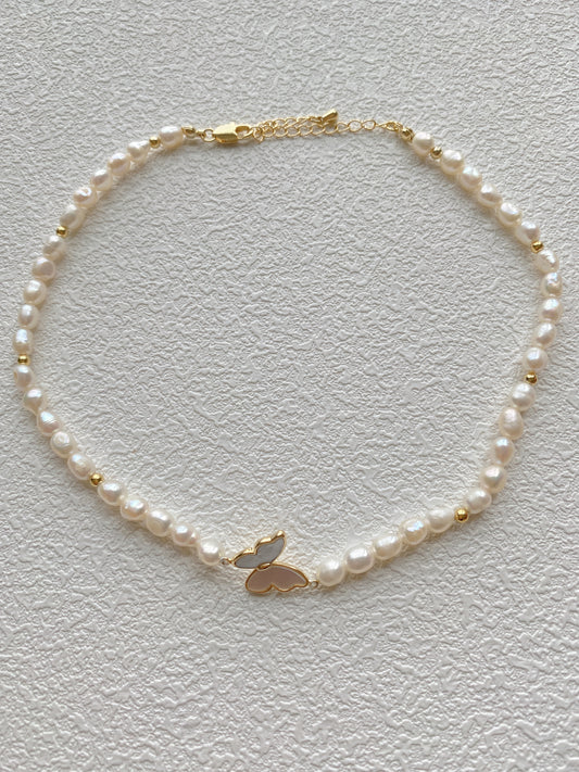 Butterfly Pearl Necklace