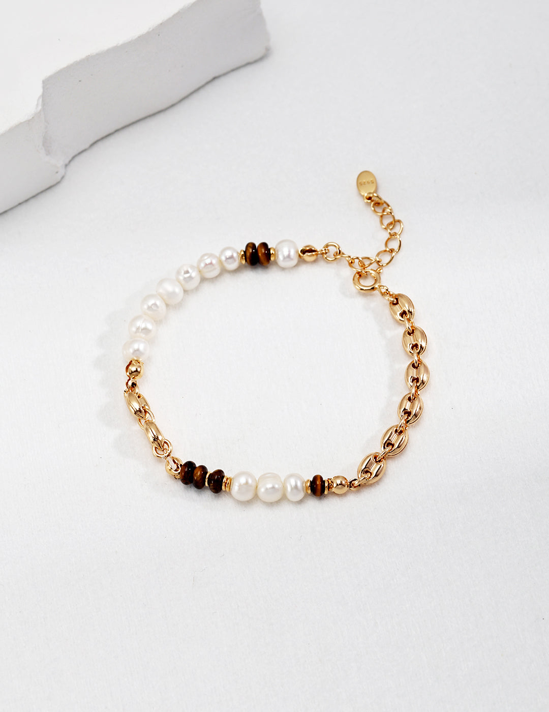 Pearl and Tiger-eye Bracelet